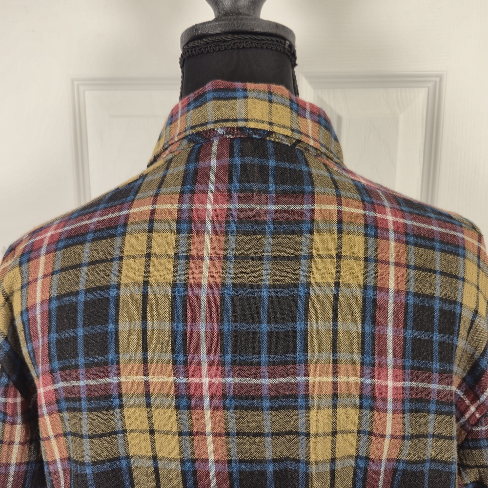 Free People Plaid Flannel Button-Up Shirt Size S - Picture 5 of 7